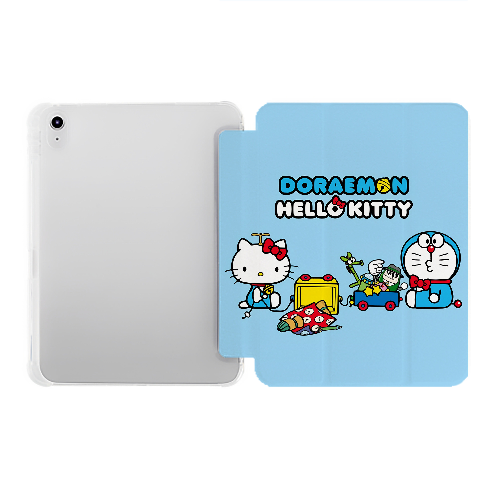 （画像用） ドラえもん Doraemon IPad ケース ペン収納付き 三つ折りスタンド PUレザー×シリコン 対応機種9.5/10.5/10.9インチ